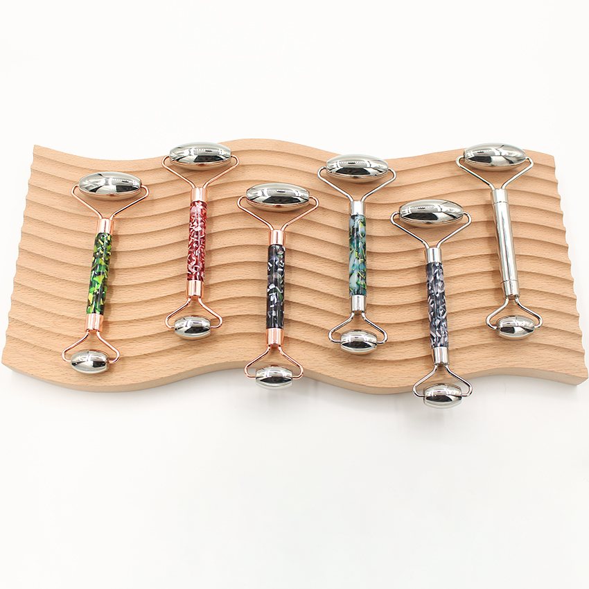 Acetate Handle Facial Roller Angle view