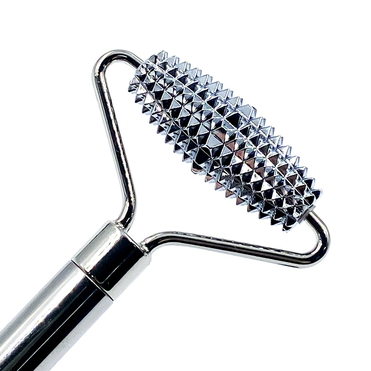 Stainless Steel Acupoint Facial Roller In use