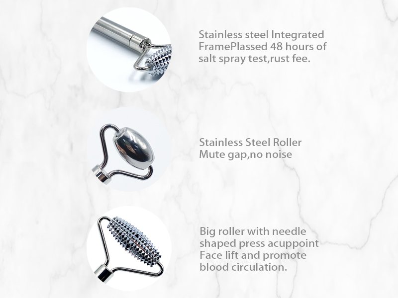 Stainless Steel Acupoint Facial Roller Bottom view