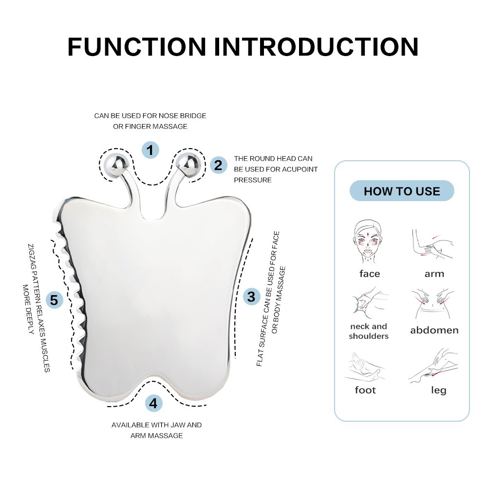 Butterfly Gua Sha Board Bottom view