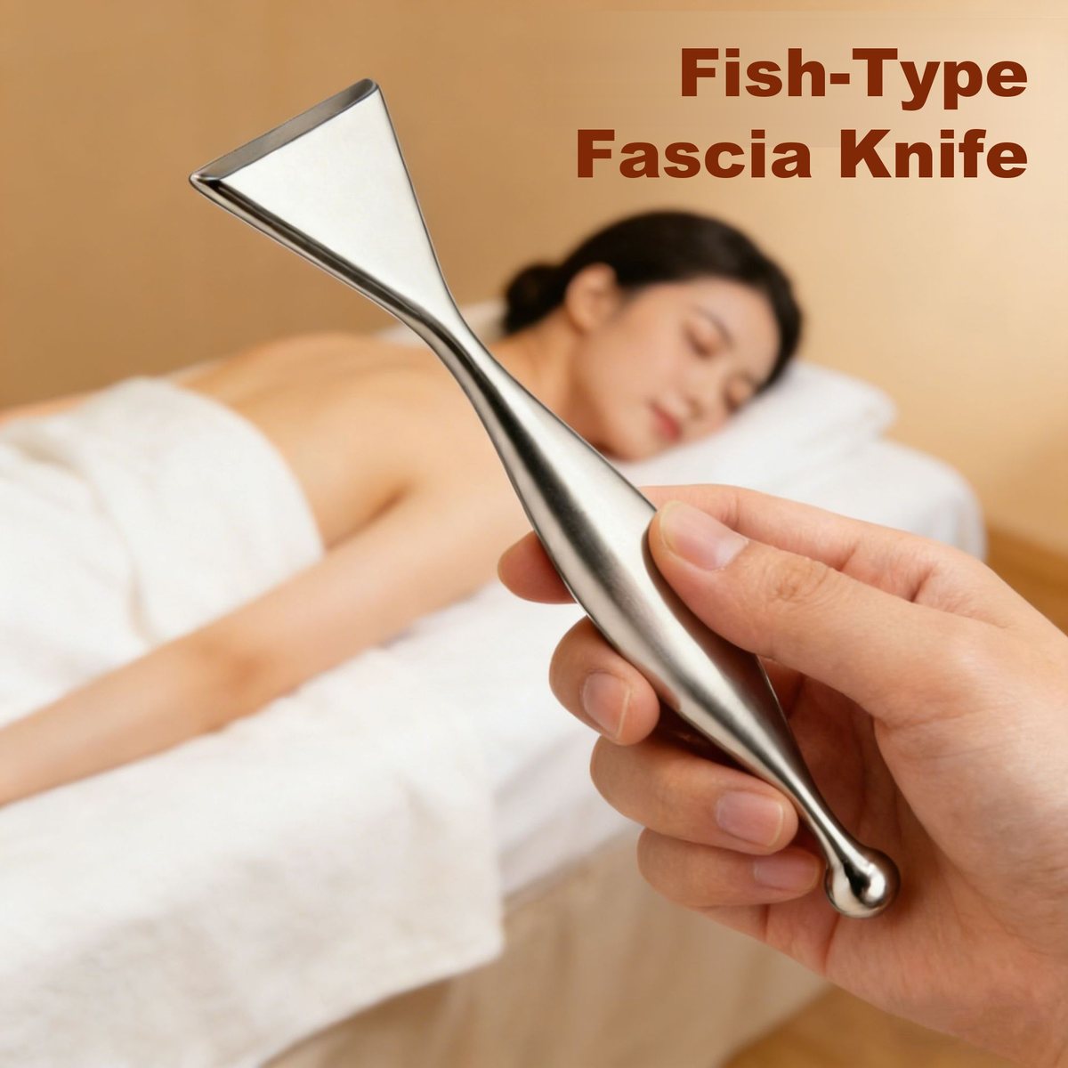 Fish-Type Stainless Steel Fascia Knife Side view