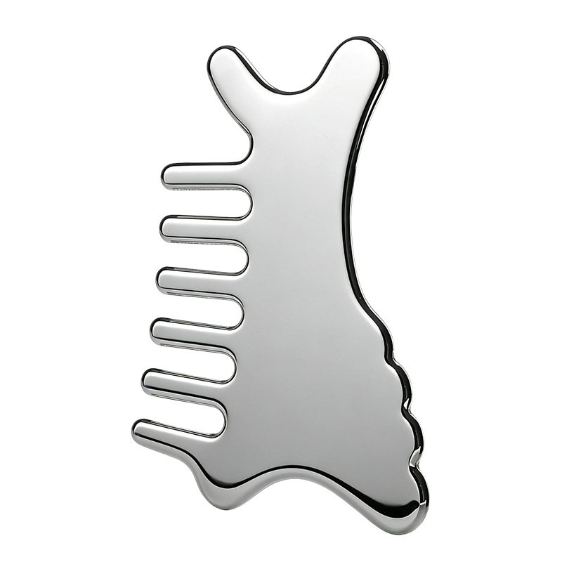 Stainless Steel Gua Sha Massage Comb Detail