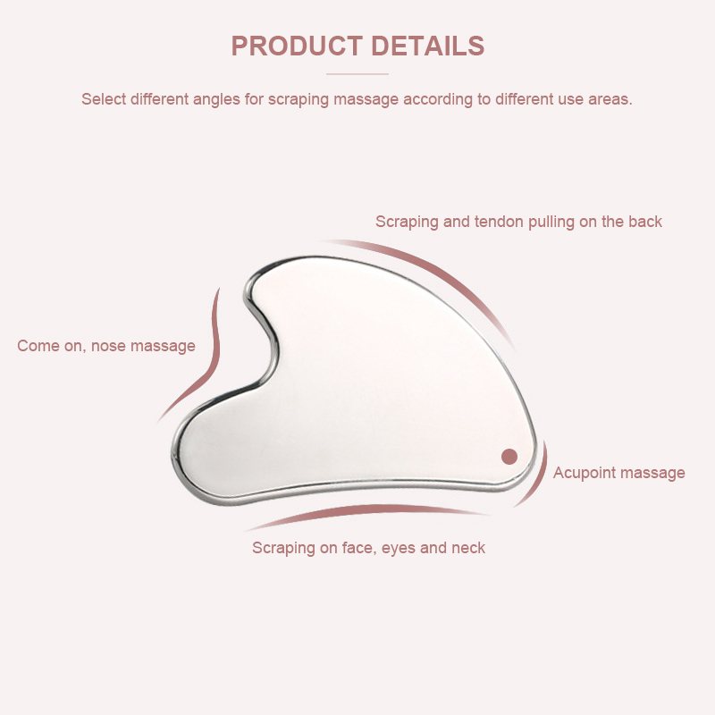 Heart-Shaped Stainless Steel Gua Sha Board In use