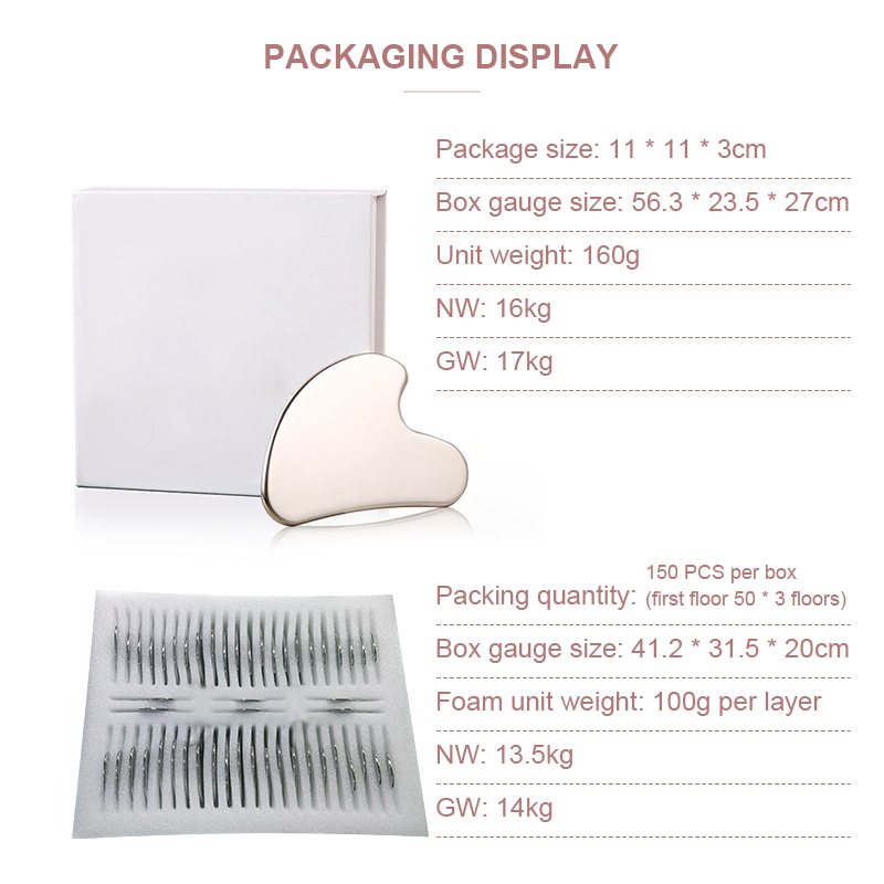 Heart-Shaped Stainless Steel Gua Sha Board Detail