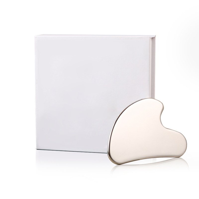 Heart-Shaped Stainless Steel Gua Sha Board Angle view