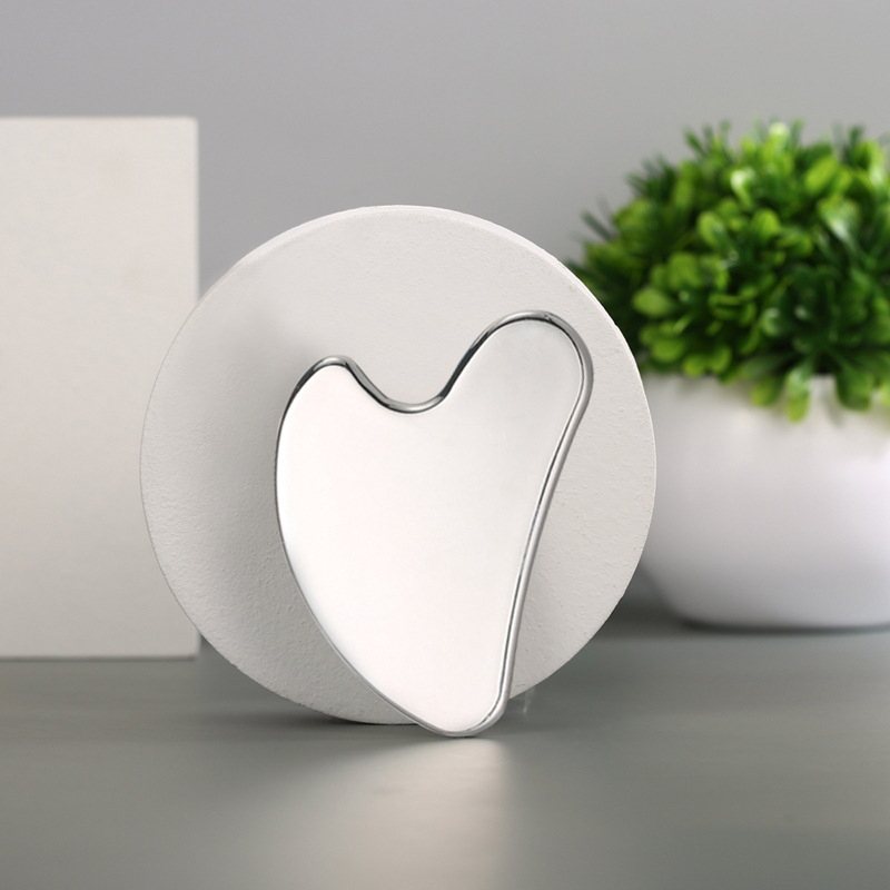 Heart-Shaped Stainless Steel Gua Sha Board Bottom view