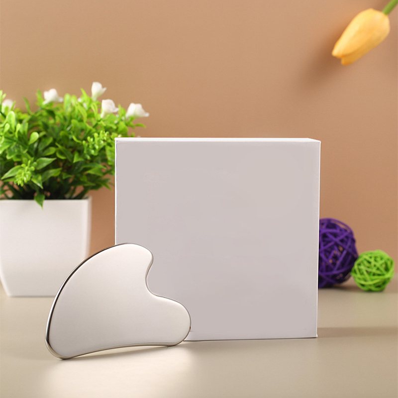 Heart-Shaped Stainless Steel Gua Sha Board Scene