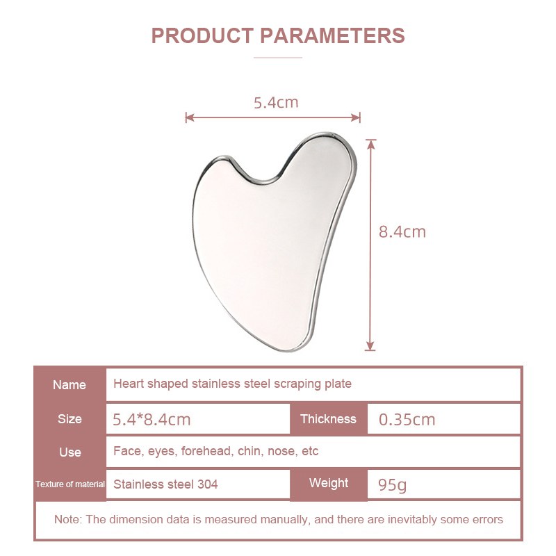 Heart-Shaped Stainless Steel Gua Sha Board Package