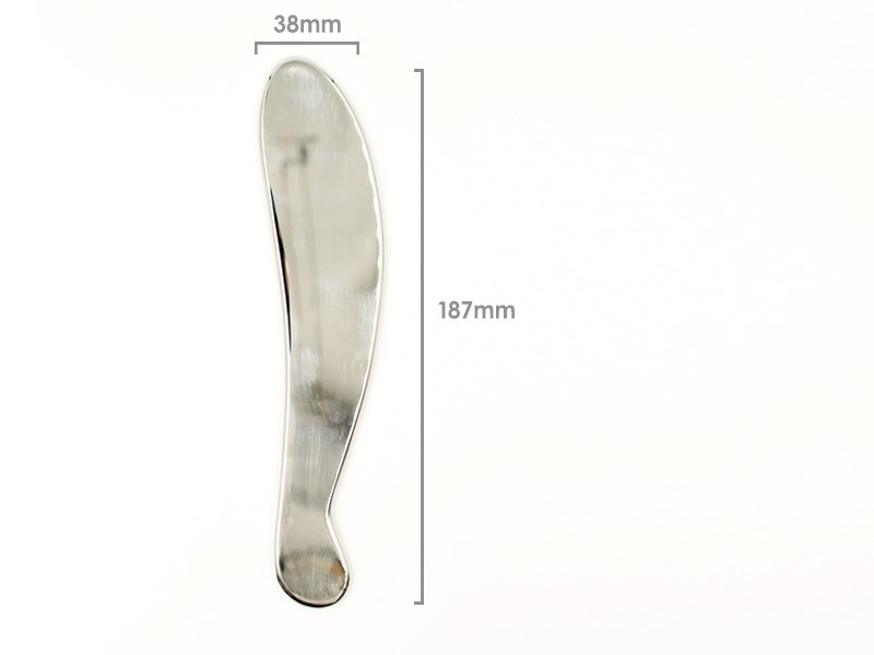 Long-Blade Stainless Steel Gua Sha Board Angle view