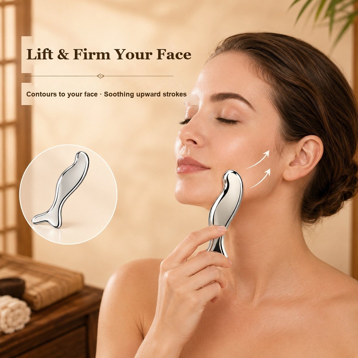 Mermaid Stainless Steel Gua Sha Board Detail