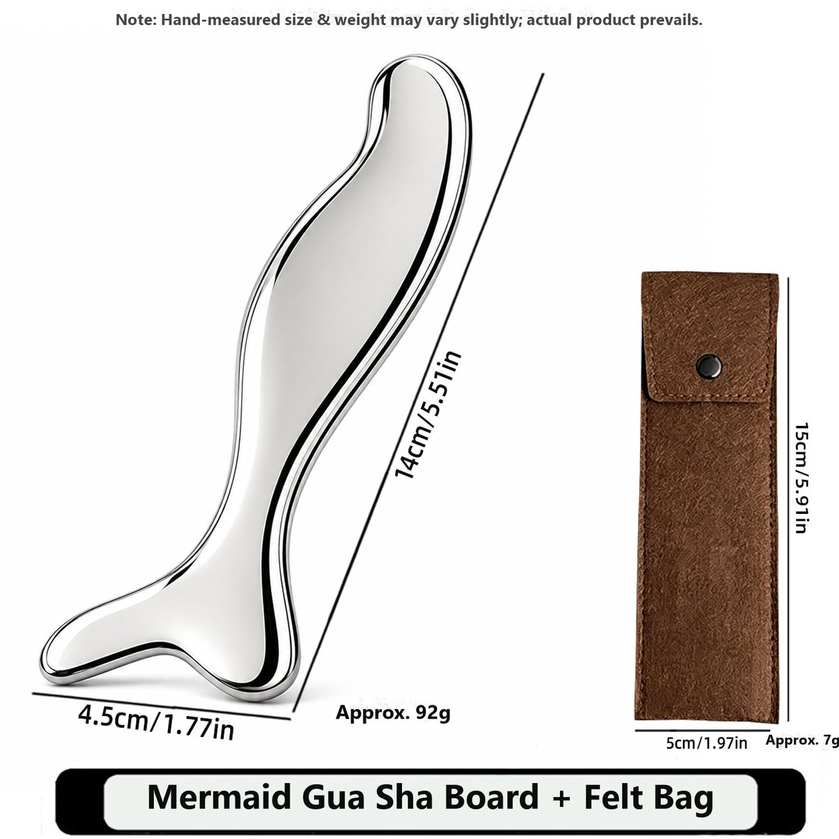 Mermaid Stainless Steel Gua Sha Board Handle detail