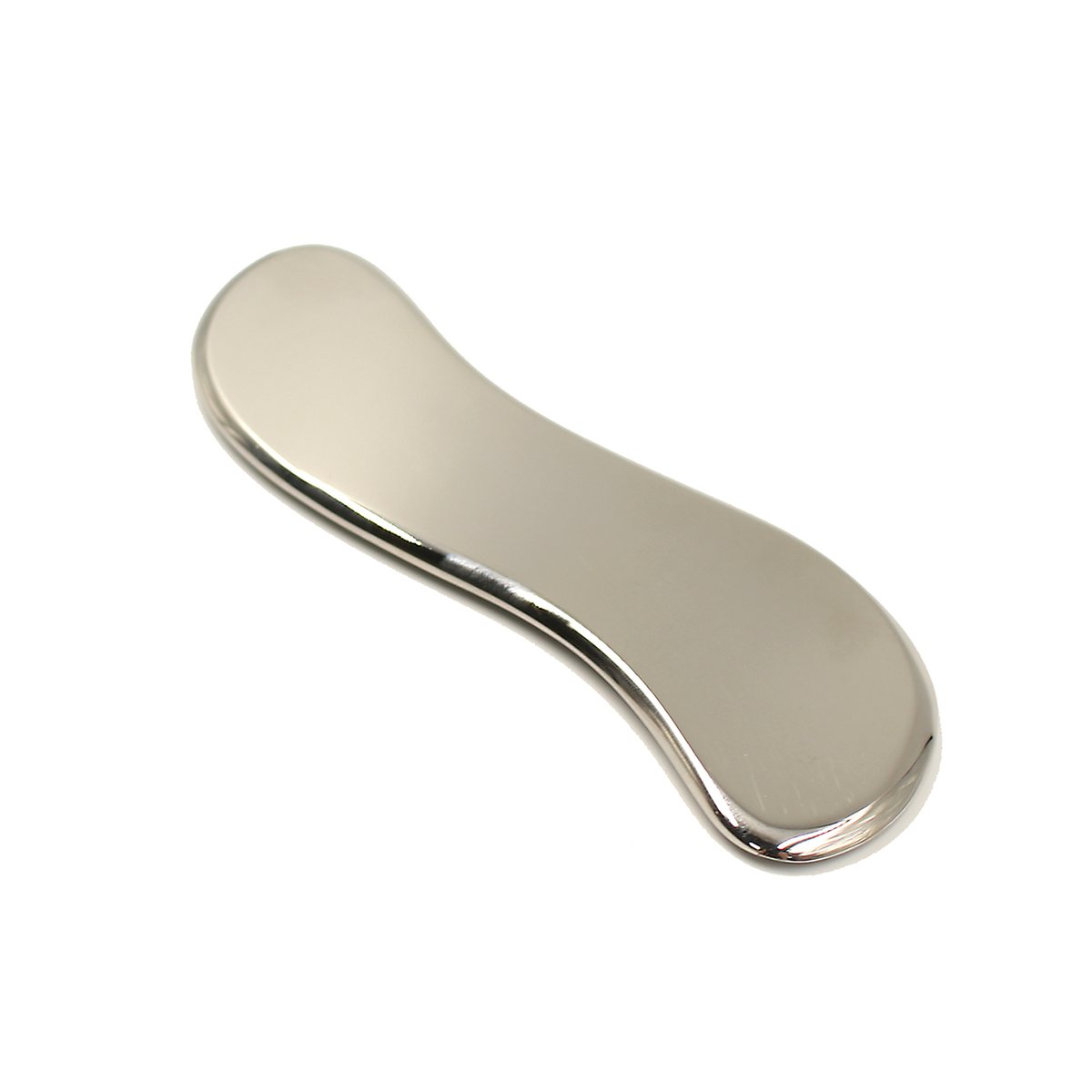 S-Curve Stainless Steel Gua Sha Board In use