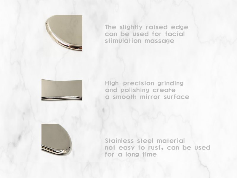 S-Curve Stainless Steel Gua Sha Board Angle view