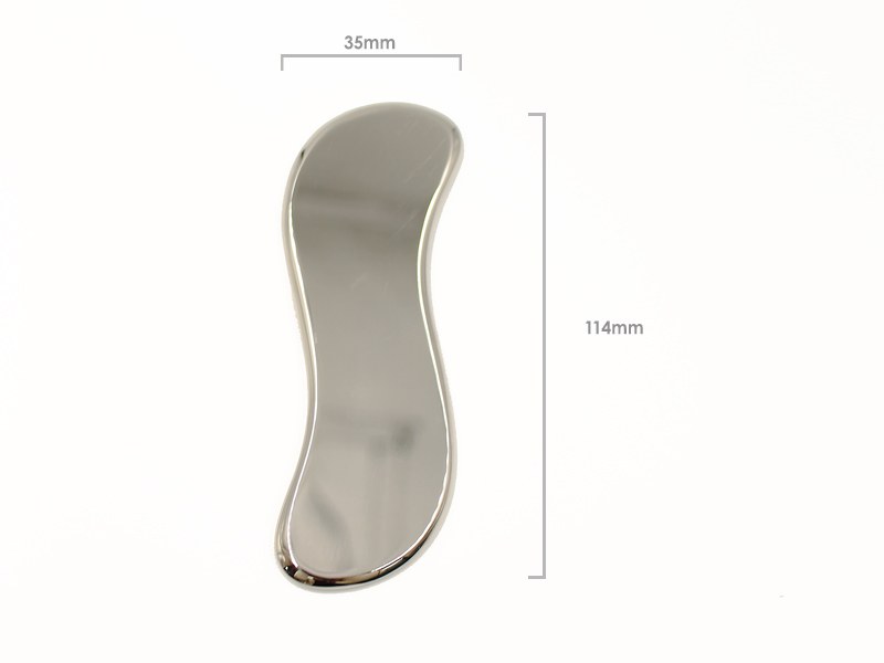 S-Curve Stainless Steel Gua Sha Board Bottom view