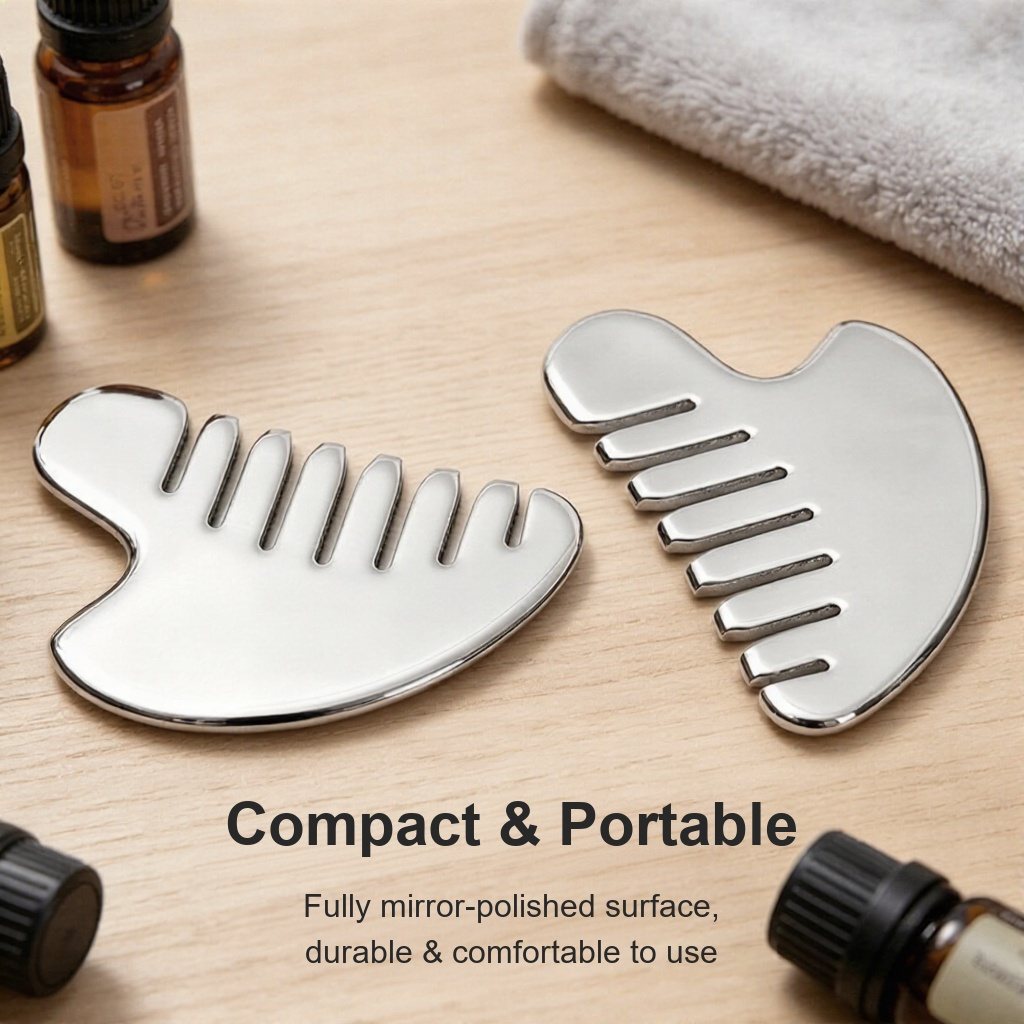 Stainless Steel Massage Comb In use