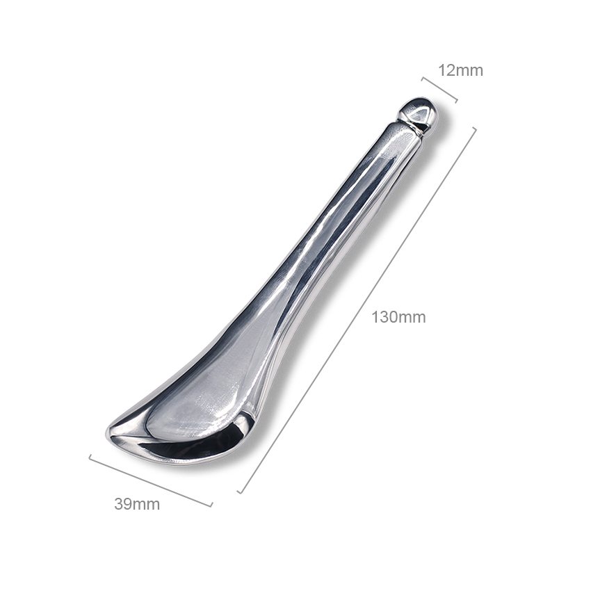Solid Steel Massage Spoon Side view