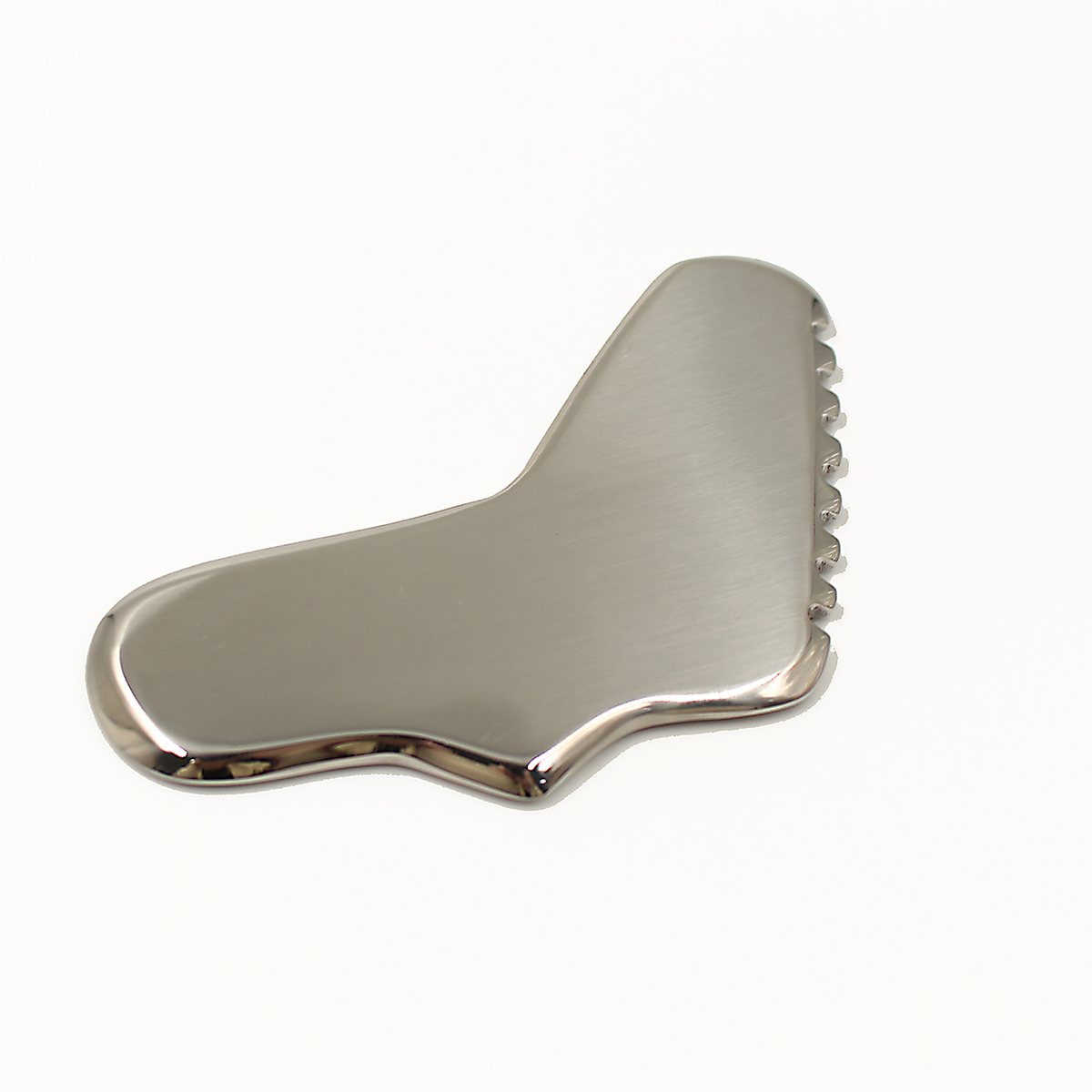 V-Shape Stainless Steel Gua Sha Board In use