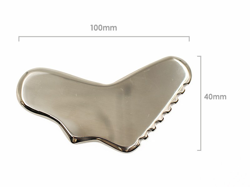 V-Shape Stainless Steel Gua Sha Board Angle view