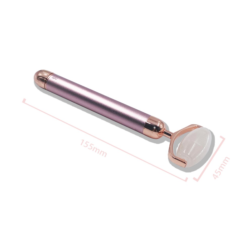 Electric Vibrating Rose Quartz Facial Roller Angle view