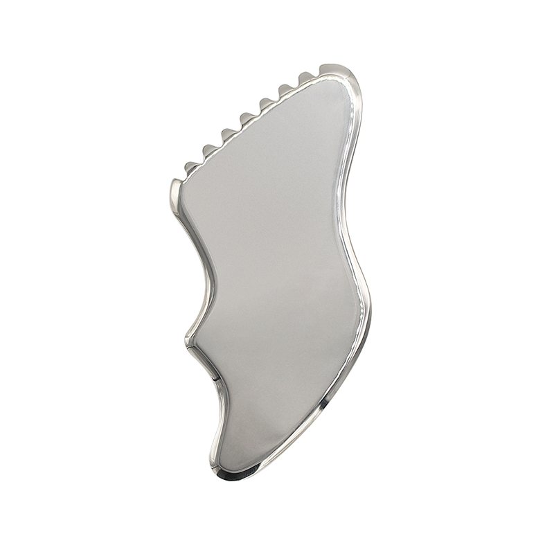 Wave-Edge Stainless Steel Gua Sha Board Side view