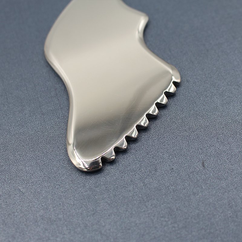 Wave-Edge Stainless Steel Gua Sha Board Bottom view