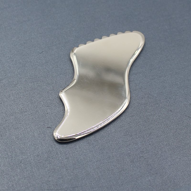 Wave-Edge Stainless Steel Gua Sha Board Scene
