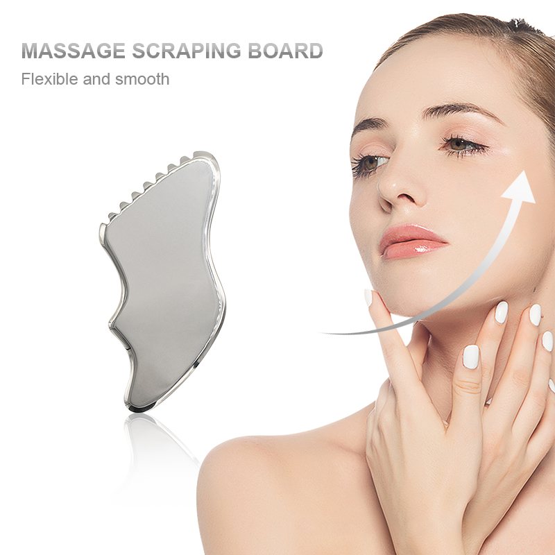 Wave-Edge Stainless Steel Gua Sha Board Package